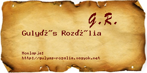 Gulyás Rozália névjegykártya